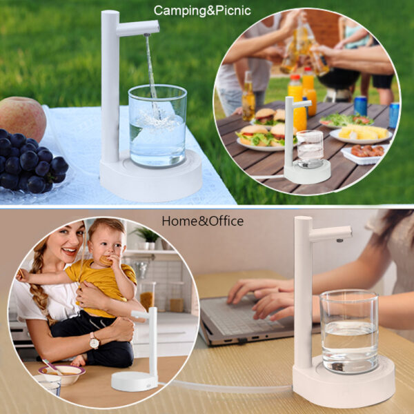 ⁦Desk Dispenser Electric Water Gallon Automatic Water Bottle Dispenser Rechargeable Water Dispenser⁩ - الصورة ⁦2⁩