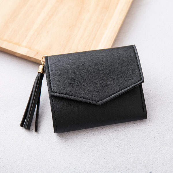 ⁦Short Women's Korean-style Tassel Small Wallet Simple Square Women's Coin Purse⁩ - الصورة ⁦8⁩