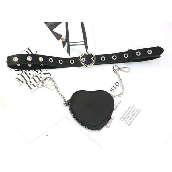 ⁦Mini Love Heart Belt Small Waist Bag Detachable Belt Decoration Bag⁩ - الصورة ⁦2⁩