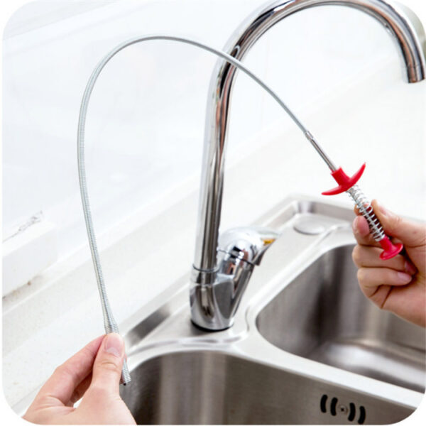 ⁦60CM Sewer Dredger Spring Pipe Dredging Tool Household Hair Cleaner Drain Clog Remover Cleaning Tools Household For Kitchen Sink Kitchen Gadgets⁩ - الصورة ⁦9⁩