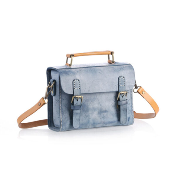 Portable Messenger Bag Cowhide Leather Retro - Image 6