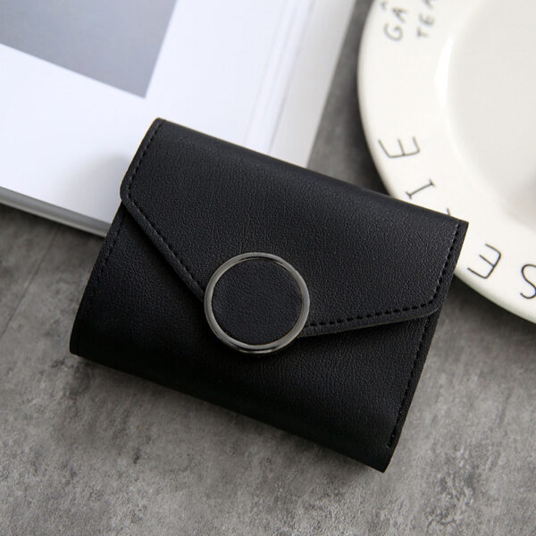 ⁦Ring British Retro Lychee Pattern Women's Solid Color Tri-fold Wallet⁩ - الصورة ⁦9⁩