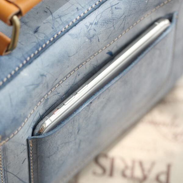 Portable Messenger Bag Cowhide Leather Retro - Image 7
