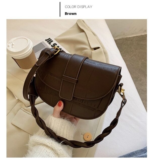 Retro Stone Pattern Underarm Saddle Bag - Image 4