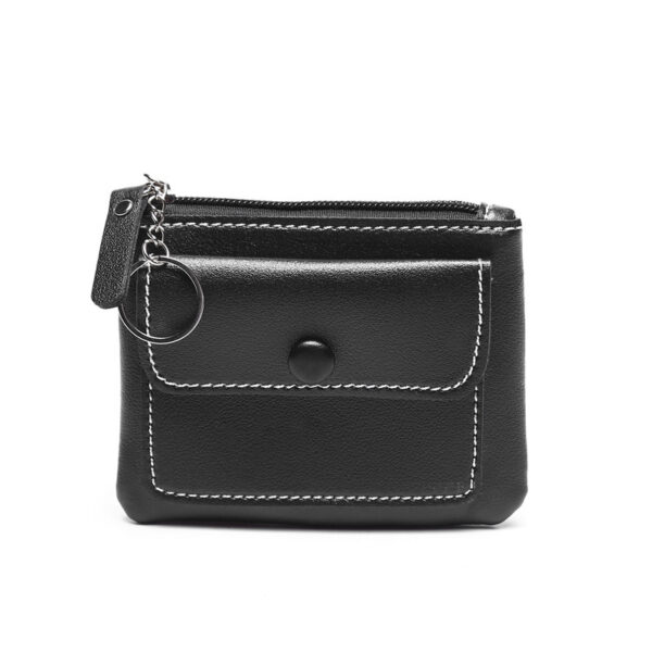 ⁦Women's Zipper Short Solid Color Card Holder Change Key Case⁩ - الصورة ⁦5⁩