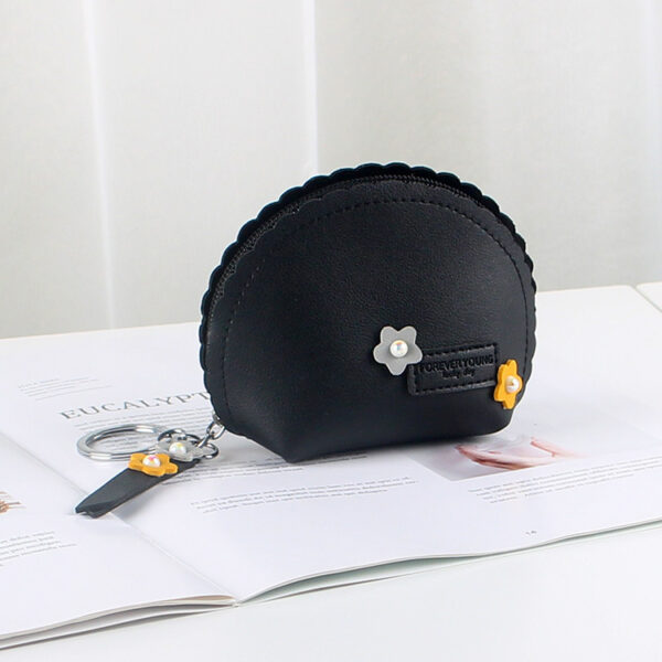 Women's Hand Holding Fan Small And Simple Coin Key Case One-piece Zipper Waterproof Coin Purse - Image 4