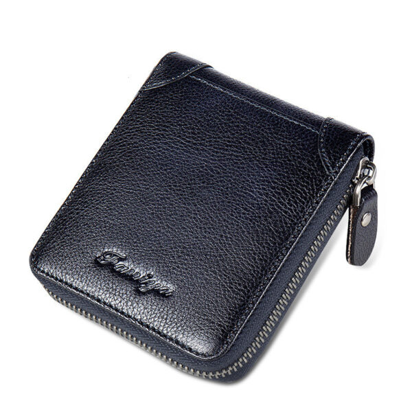 ⁦First Layer Cowhide Zipper Card Holder Driver's License Wallet Wallet⁩ - الصورة ⁦5⁩