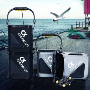 Fishing bucket with rope eva thickened fish bucket folding fish live fish box small fishing barrel fishing gear