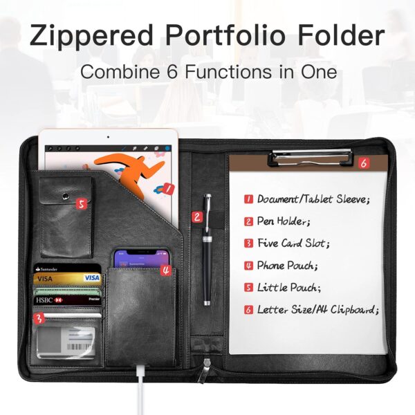 Zipper Buggy Bag Leather Planning Loose-leaf Envelope Storage Bag - Image 4