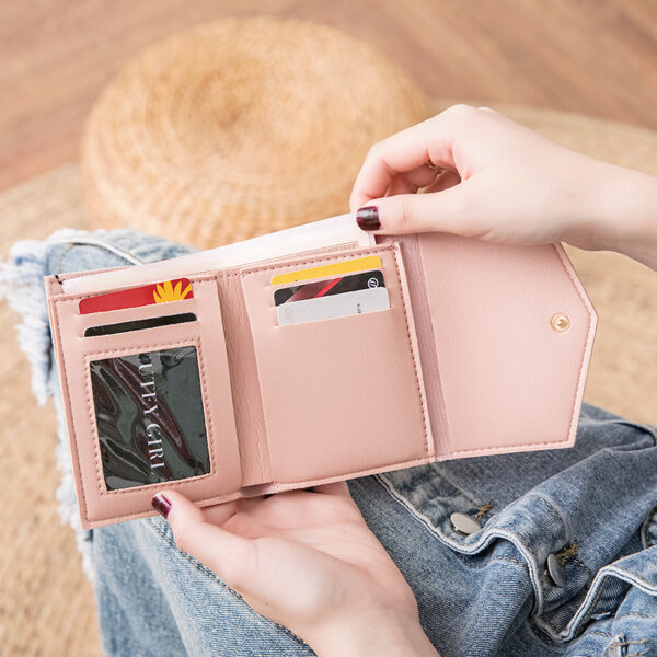 ⁦Short Women's Korean-style Tassel Small Wallet Simple Square Women's Coin Purse⁩ - الصورة ⁦2⁩