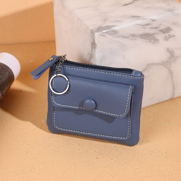 ⁦Women's Zipper Short Solid Color Card Holder Change Key Case⁩ - الصورة ⁦6⁩
