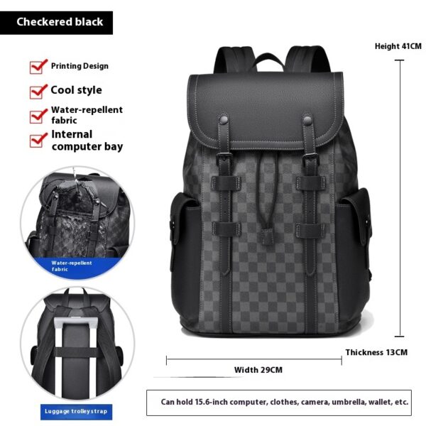 Curved Shoulder Strap New Men's Casual Business Travel Backpack - Image 6
