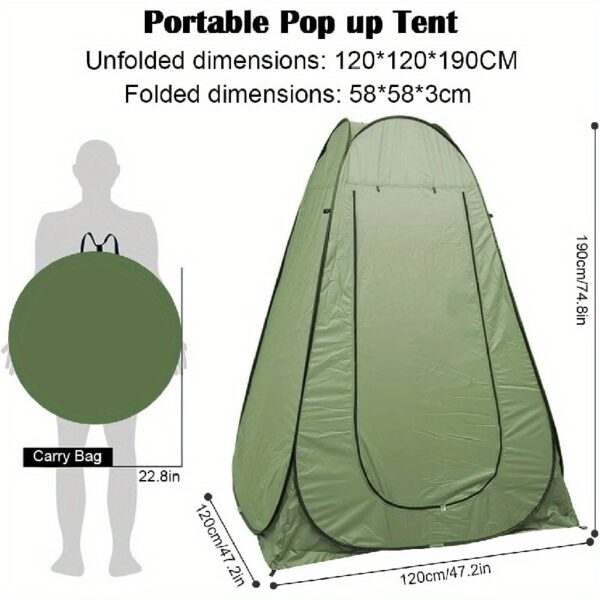 2025 Upgraded Pop-up Shower Tent, Outdoor Sun Protection Changing Room Opens In 10 Seconds, Oxford Cloth Rainproof Sun Protection Coating, Camping Toilet,Cycling Changing Clothes,Beach Shade, Storag - Image 3