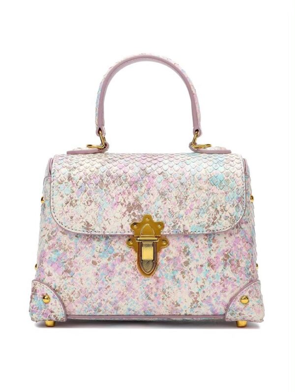 Women's Toe Layer Cowhide Fashion Snake Pattern Handbag - Image 5
