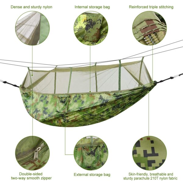 Camping Hammock, Portable Double Hammock With Net - Image 9