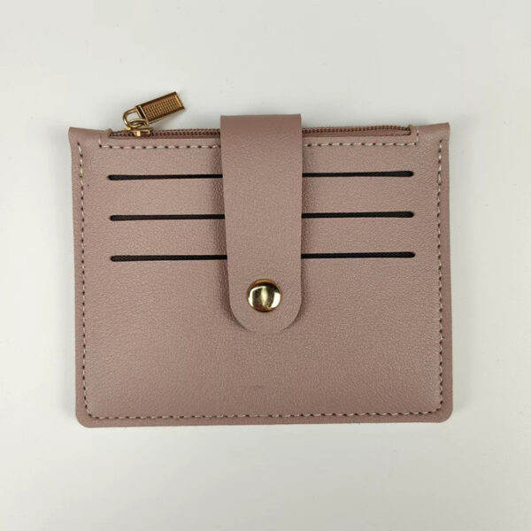 Short Small Card Holder Certificate Holder Women With Zipper - Image 10