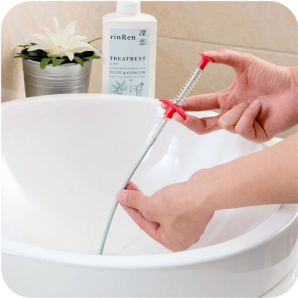 ⁦60CM Sewer Dredger Spring Pipe Dredging Tool Household Hair Cleaner Drain Clog Remover Cleaning Tools Household For Kitchen Sink Kitchen Gadgets⁩ - الصورة ⁦7⁩