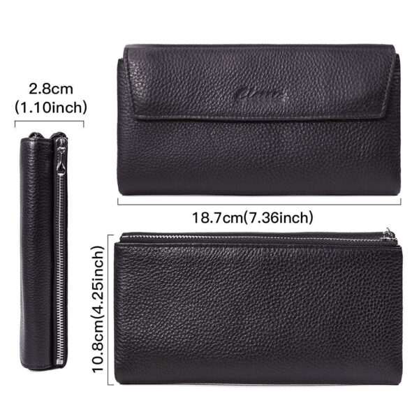 ⁦First Layer Cowhide Hand-held Long High-grade Leather Wallet⁩ - الصورة ⁦10⁩