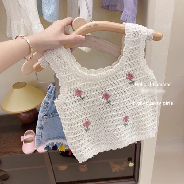 ⁦Hollow Children Straps Baby Thin Vest Children's Clothing⁩ - الصورة ⁦3⁩