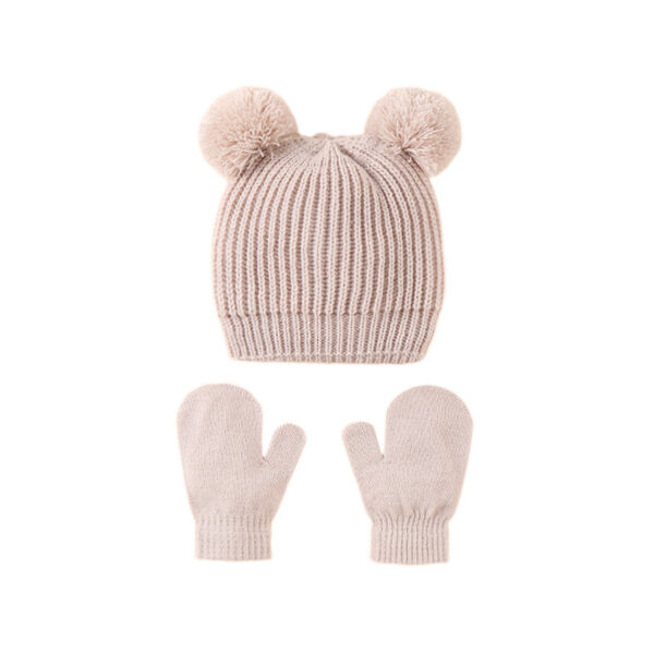 ⁦Children Hat Knitted Hat Gloves Suit⁩ - الصورة ⁦9⁩