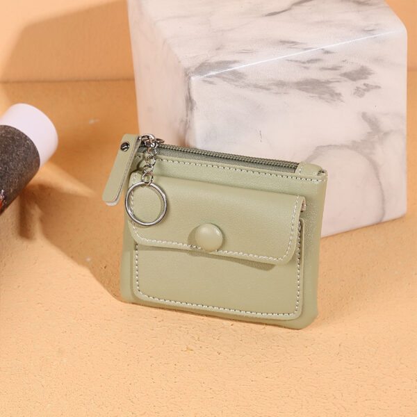 ⁦Women's Zipper Short Solid Color Card Holder Change Key Case⁩ - الصورة ⁦9⁩