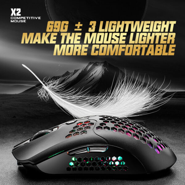 Free Wolf X2 wireless mouse RGB dual-mode game mouse - Image 3