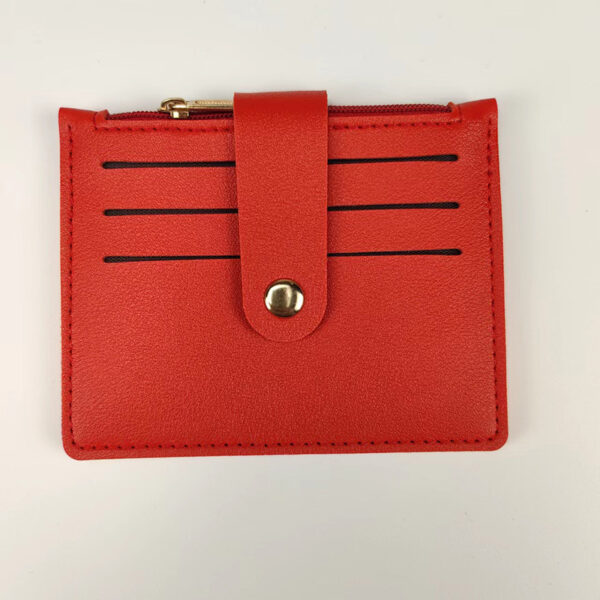 Short Small Card Holder Certificate Holder Women With Zipper - Image 7