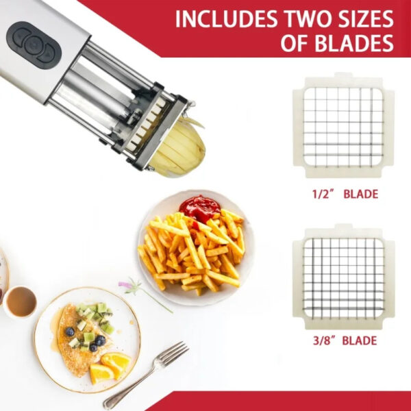 ⁦Kitchen Gadget Electric French Fry Cutter With Blades Stainless Steel Vegetable Potato Carrot For Commercial Household⁩ - الصورة ⁦2⁩