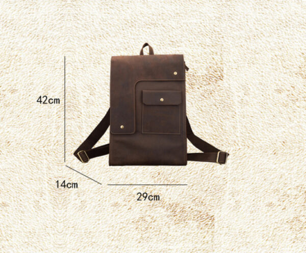 ⁦Genuine Leather England Style Men's Casual Travel Bag⁩ - الصورة ⁦4⁩