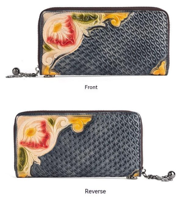 Fashion Retro Hand-painted Tree High Leather Mid-length Clutch Purse - Image 3