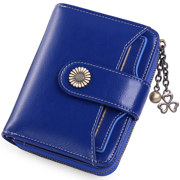 Oil Wax Genuine Leather Lady's Wallet European And American Style - Image 4