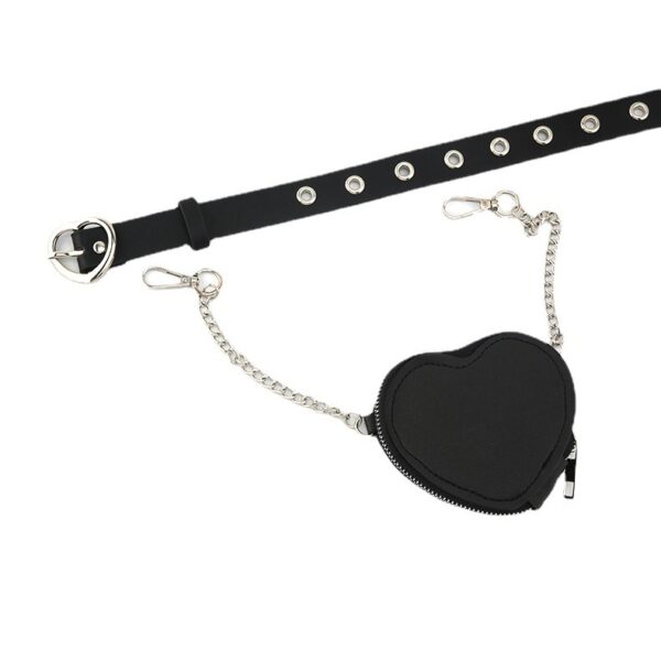 ⁦Mini Love Heart Belt Small Waist Bag Detachable Belt Decoration Bag⁩ - الصورة ⁦5⁩