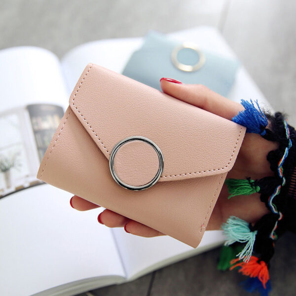 ⁦Ring British Retro Lychee Pattern Women's Solid Color Tri-fold Wallet⁩ - الصورة ⁦8⁩
