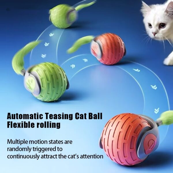 New Interactive Cat Toys Ball Auto Electric Rolling Ball Toys For Cat Kitty Pets Smart Automatic Teaser USB Rechargeable Cat Toy Pet Products – Image 9