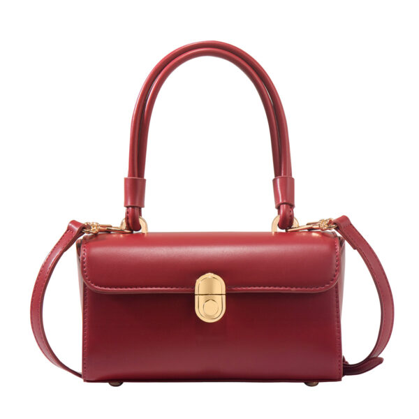 Women's Fashionable Red Retro Shoulder Messenger Bag - Image 5