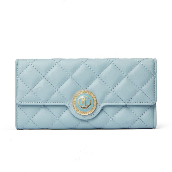 Rhombus Wallet Women's Long Tri-fold Large Capacity - Image 5