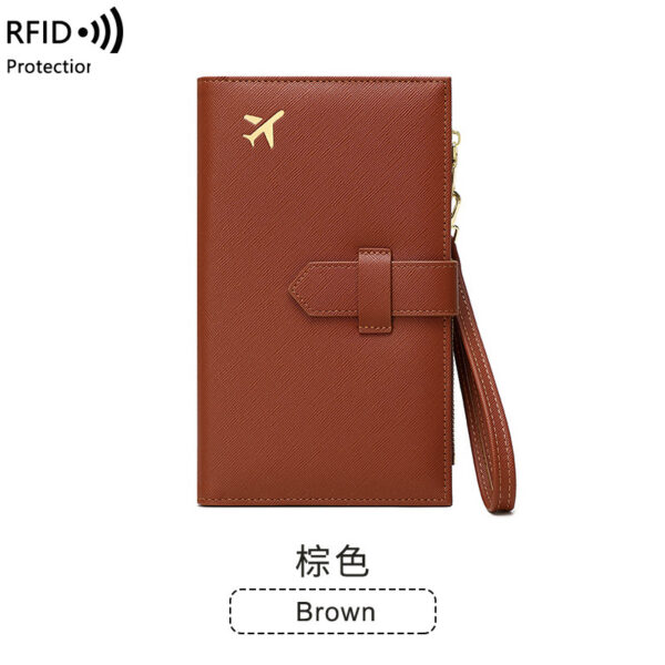 ⁦RFID Anti-magnetic Passport Holder Multifunctional Long Ladies Wallet⁩ - الصورة ⁦2⁩