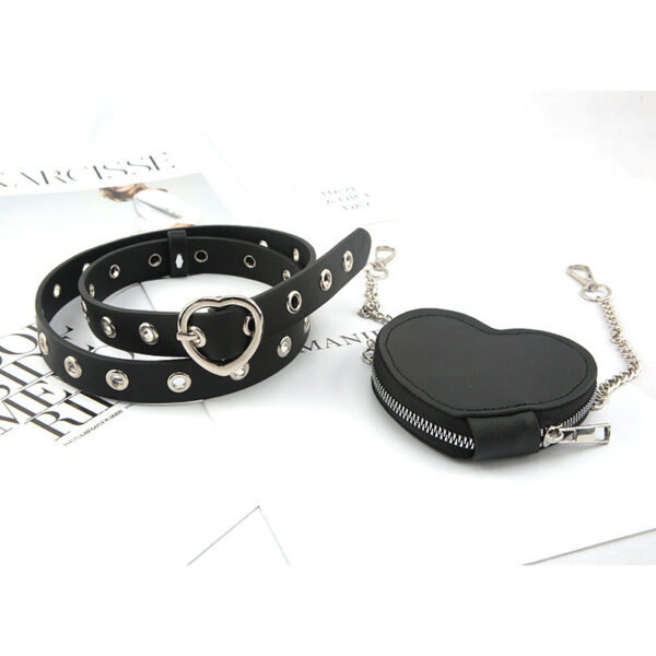 ⁦Mini Love Heart Belt Small Waist Bag Detachable Belt Decoration Bag⁩ - الصورة ⁦3⁩