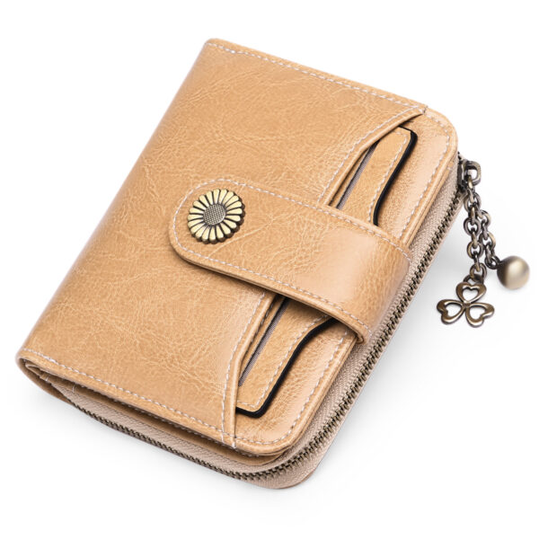 Oil Wax Genuine Leather Lady's Wallet European And American Style - Image 3