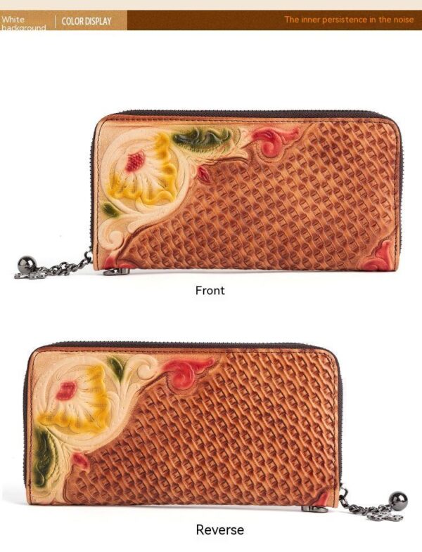 Fashion Retro Hand-painted Tree High Leather Mid-length Clutch Purse - Image 6