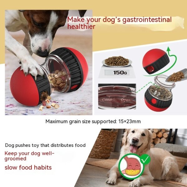 ⁦Food Dispensing Dog Toy Tumbler Leaky Food Ball Puzzle Toys Interactive Slowly Feeding Protect Stomach Increase Intelligence Pets Toy Pet Products⁩ - الصورة ⁦5⁩