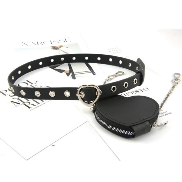 ⁦Mini Love Heart Belt Small Waist Bag Detachable Belt Decoration Bag⁩ - الصورة ⁦6⁩
