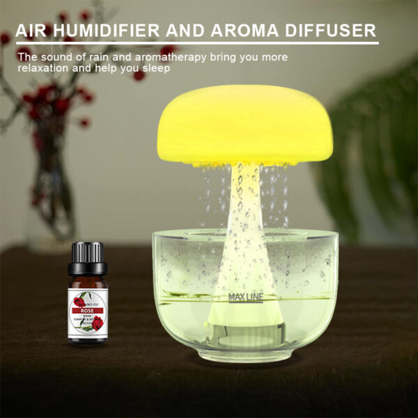 ⁦Jellyfish Raindrop Humidifier Ultrasonic Atomization Seven-color Ambience Light Cloud Rain Aroma Diffuser Home Decor⁩ - الصورة ⁦6⁩