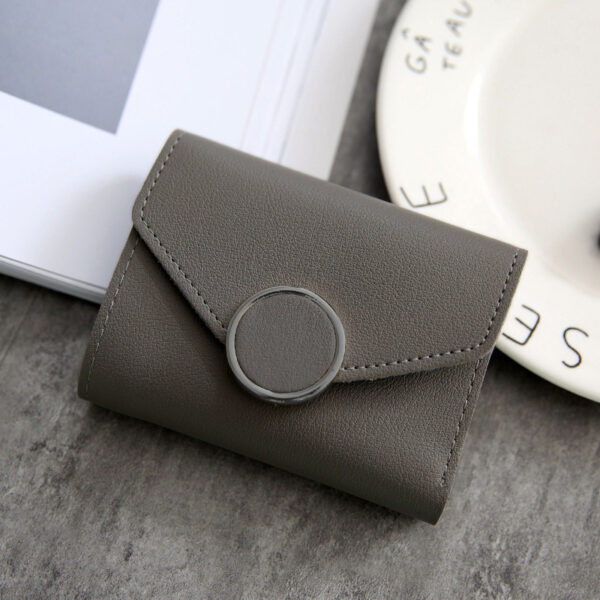 ⁦Ring British Retro Lychee Pattern Women's Solid Color Tri-fold Wallet⁩ - الصورة ⁦7⁩