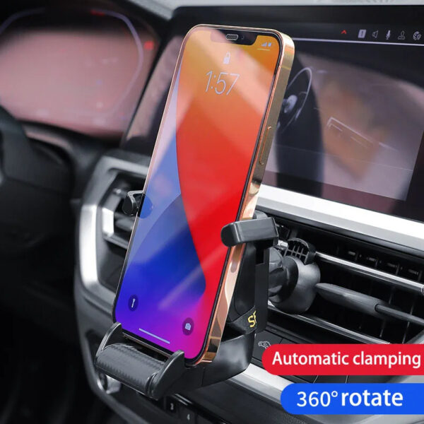 ⁦Racing Seat Shape Car Phone Holder Auto Air Vent Mobile Phone Clip 360 Degree Rotatable Car Cellphone Rack For Car Interior⁩ - الصورة ⁦6⁩