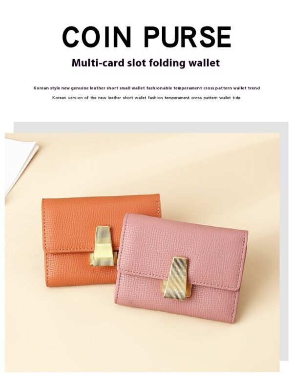 Women's High Sense Niche 70 Off Short Style Multiple Card Slots Multi-functional Leather Wallet - Image 5