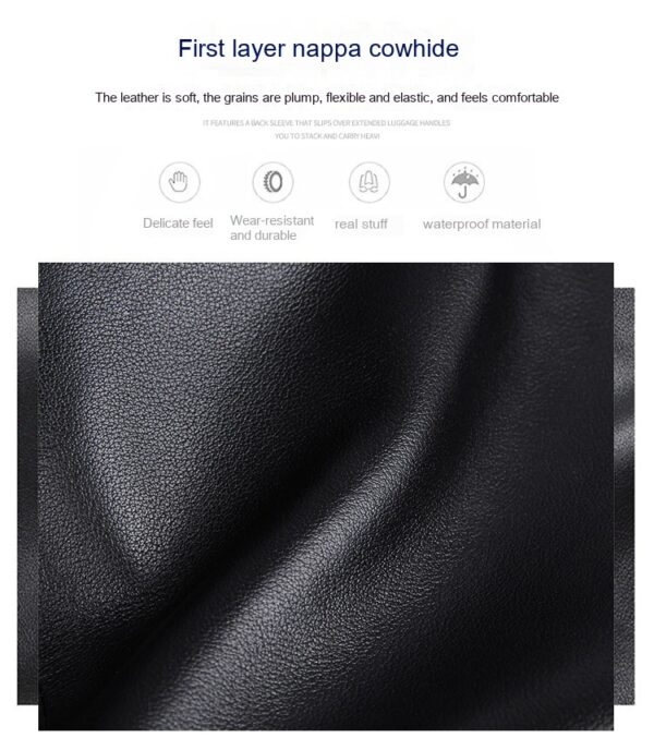 Leather Handbag Briefcase Napa Leather Comfortable Texture Men's Real-leather Bag - Image 9