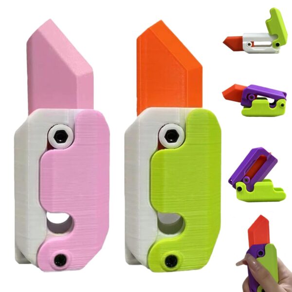 ⁦3D Printing Gravity Cub Jumping Small Radish Knife Mini Model Student Prize Pendant Decompression Toy For Children Gift⁩ - الصورة ⁦3⁩