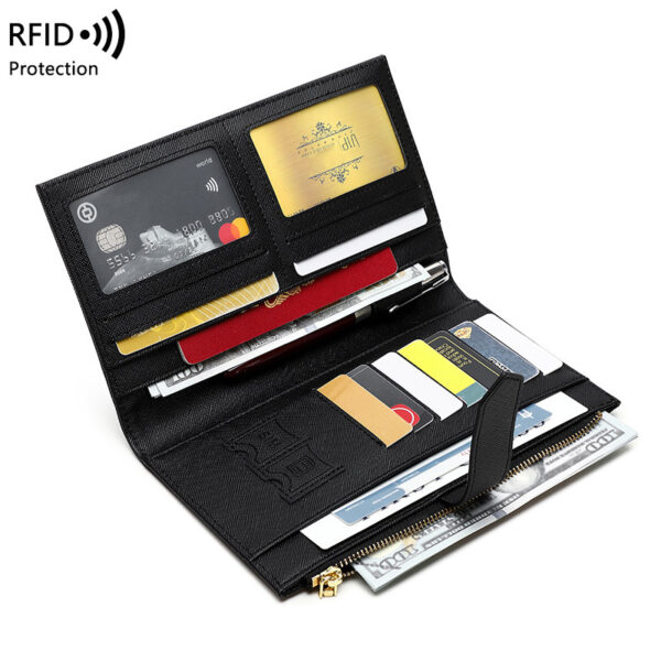 ⁦RFID Anti-magnetic Passport Holder Multifunctional Long Ladies Wallet⁩ - الصورة ⁦3⁩