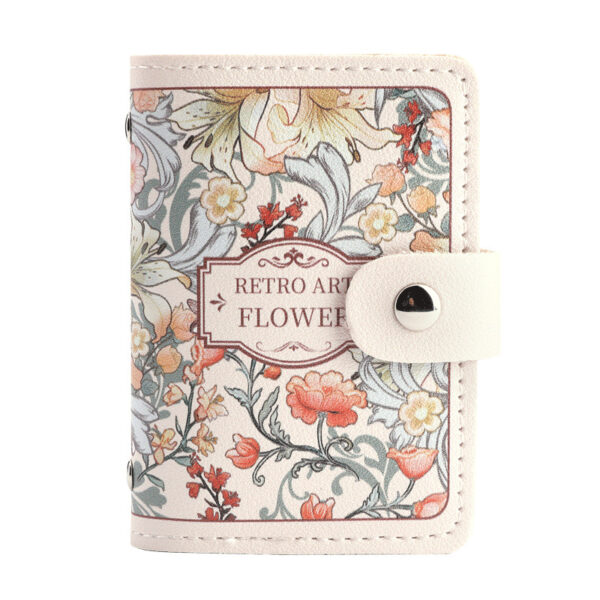 ⁦Women's Flower Oil Painting Retro Style Large Capacity Card Holder⁩ - الصورة ⁦7⁩